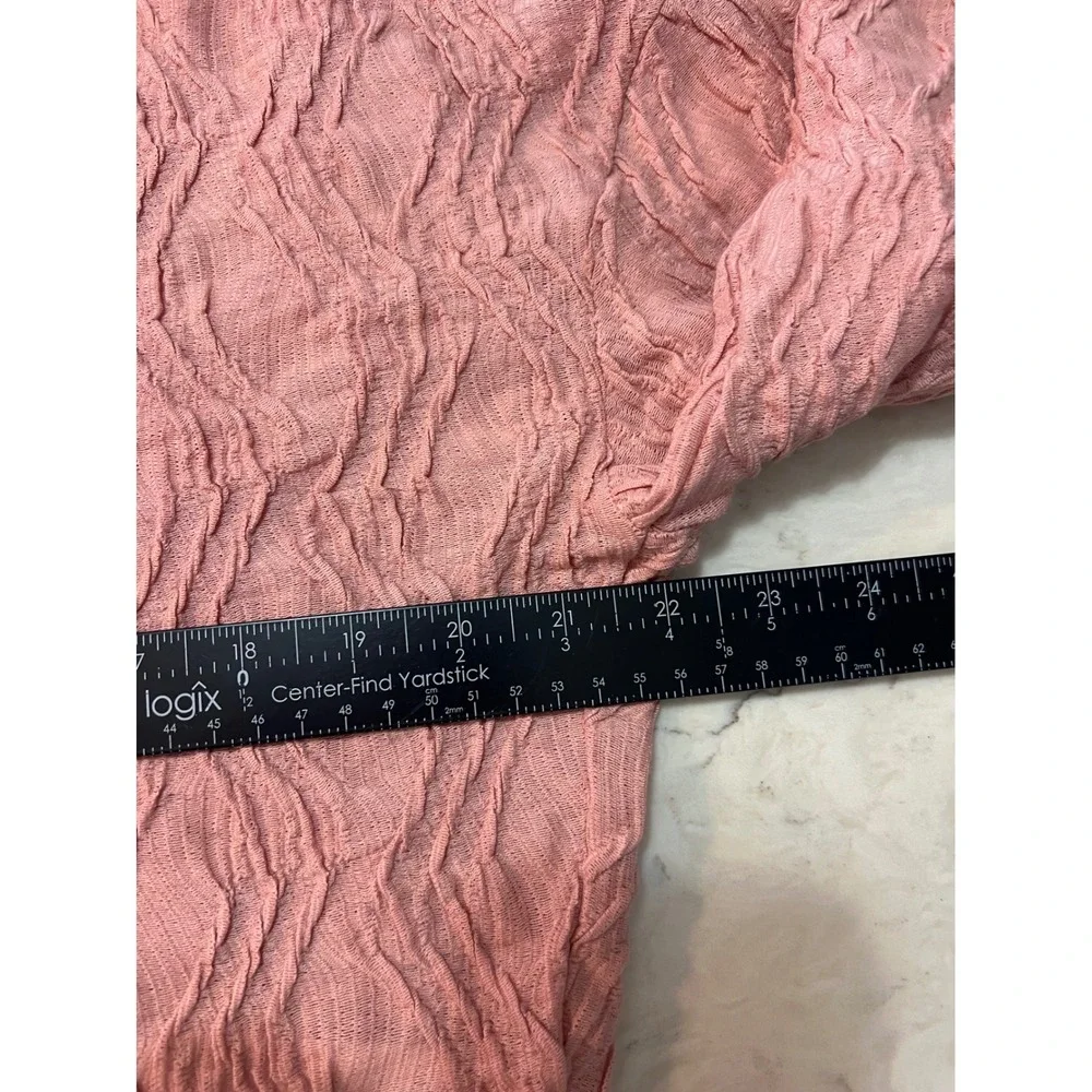 Anthropologie‎ Women Mauve Pink Crinkle Textured Mock Neck Top OB2186688 Medium
